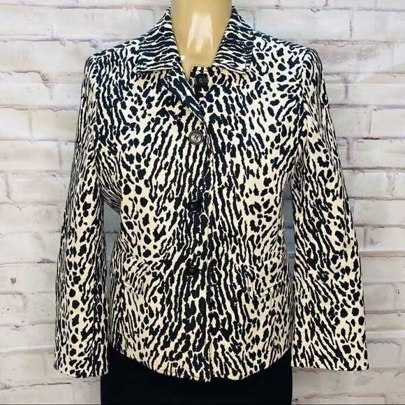 Talbots Animal Print Blazer size 8 - Picture 1 of 9